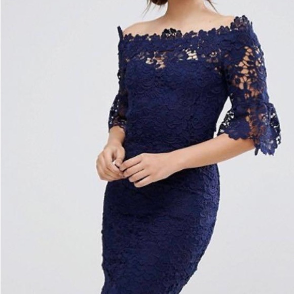 ASOS Navy Lace Dress - Picture 2 of 6